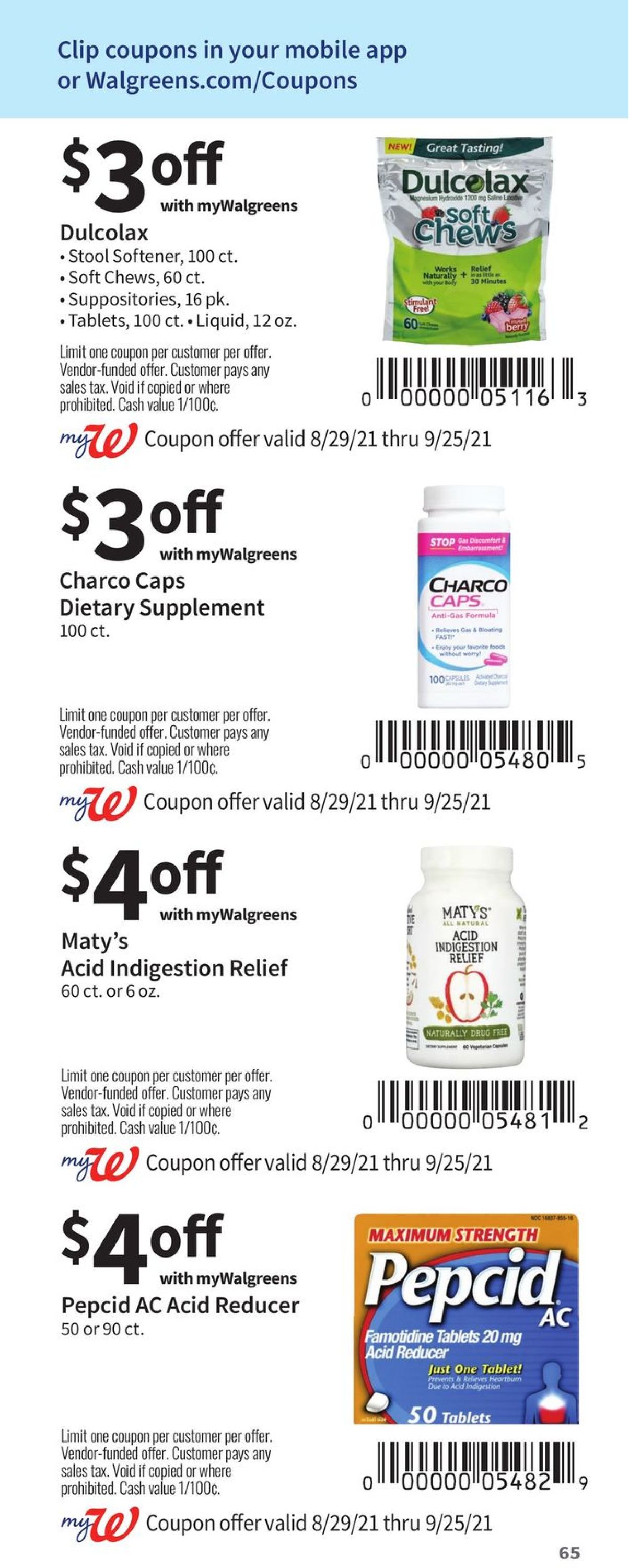 Walgreens Ad from 08/29/2021