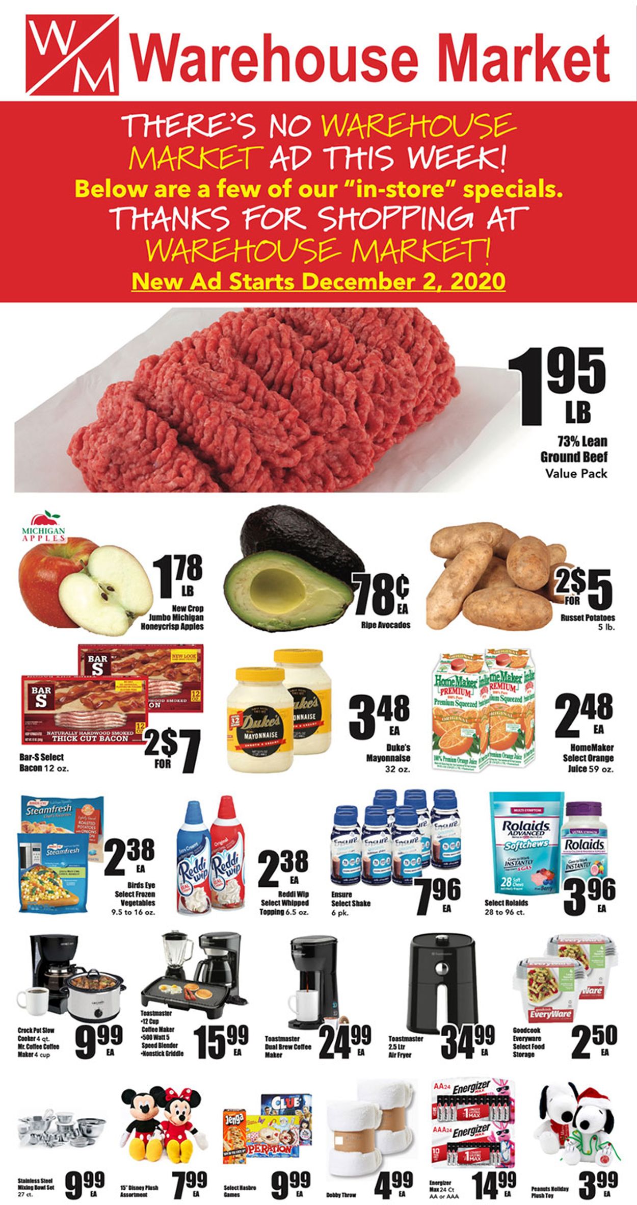 Warehouse Market Ad from 11/25/2020