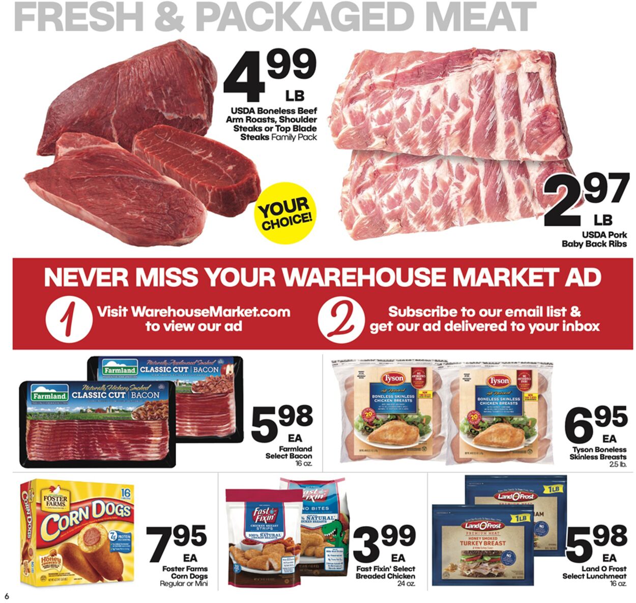 Warehouse Market Ad from 08/09/2023