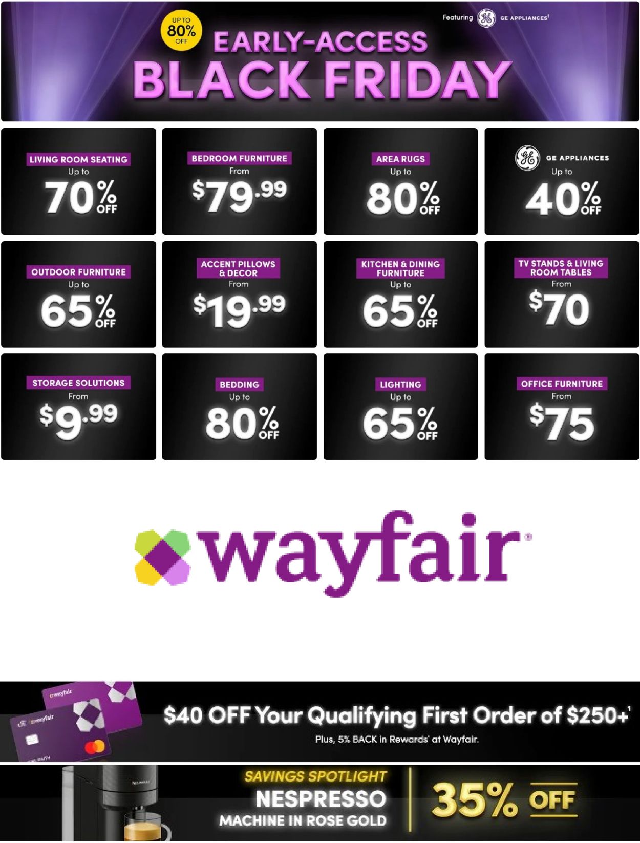 Wayfair Ad from 11/25/2020