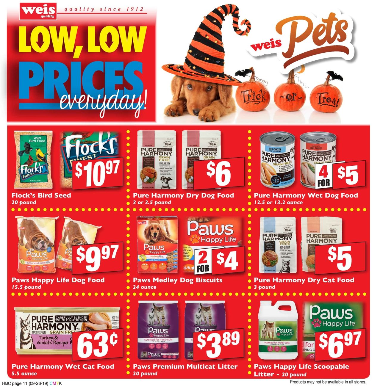 Weis Ad from 09/26/2019