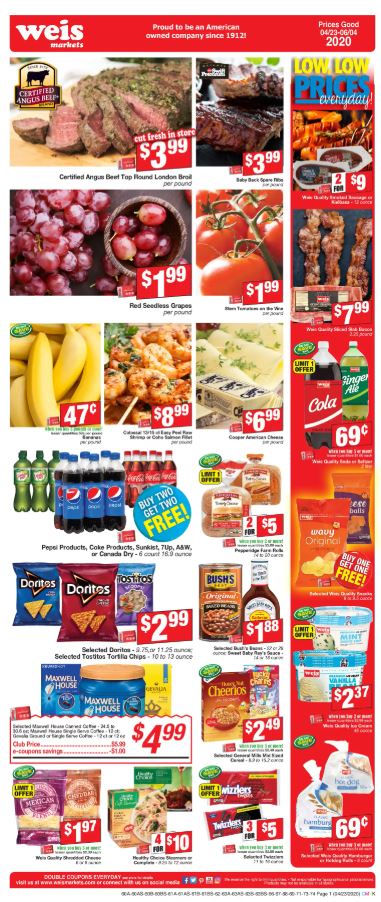 Weis Ad from 04/23/2020
