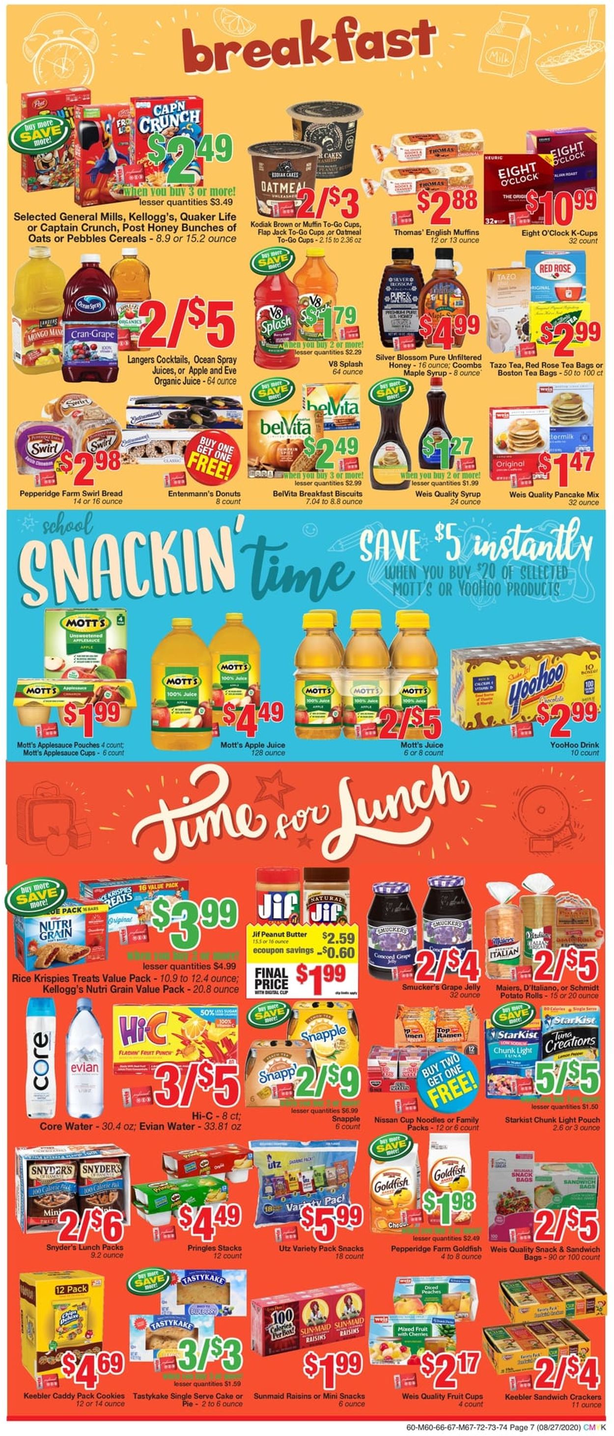 Weis Ad from 08/27/2020