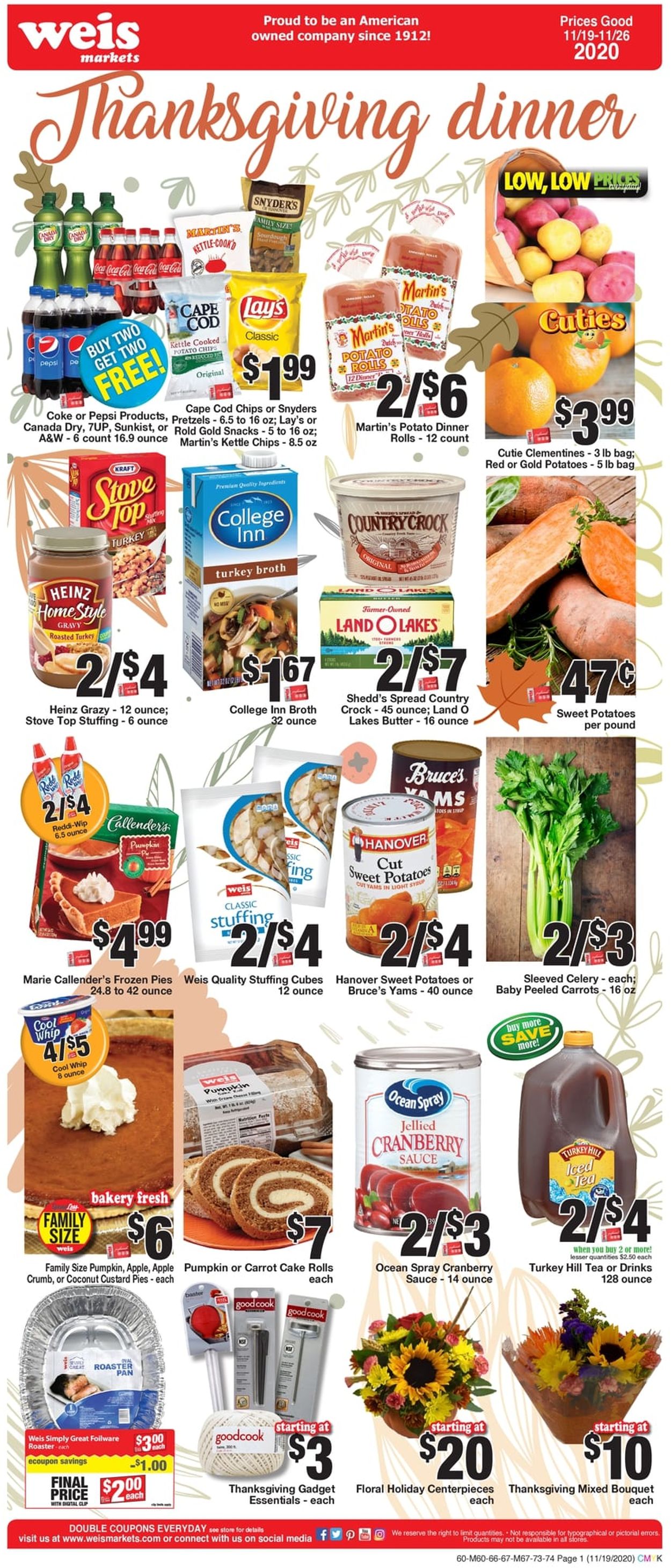 Weis Ad from 11/19/2020