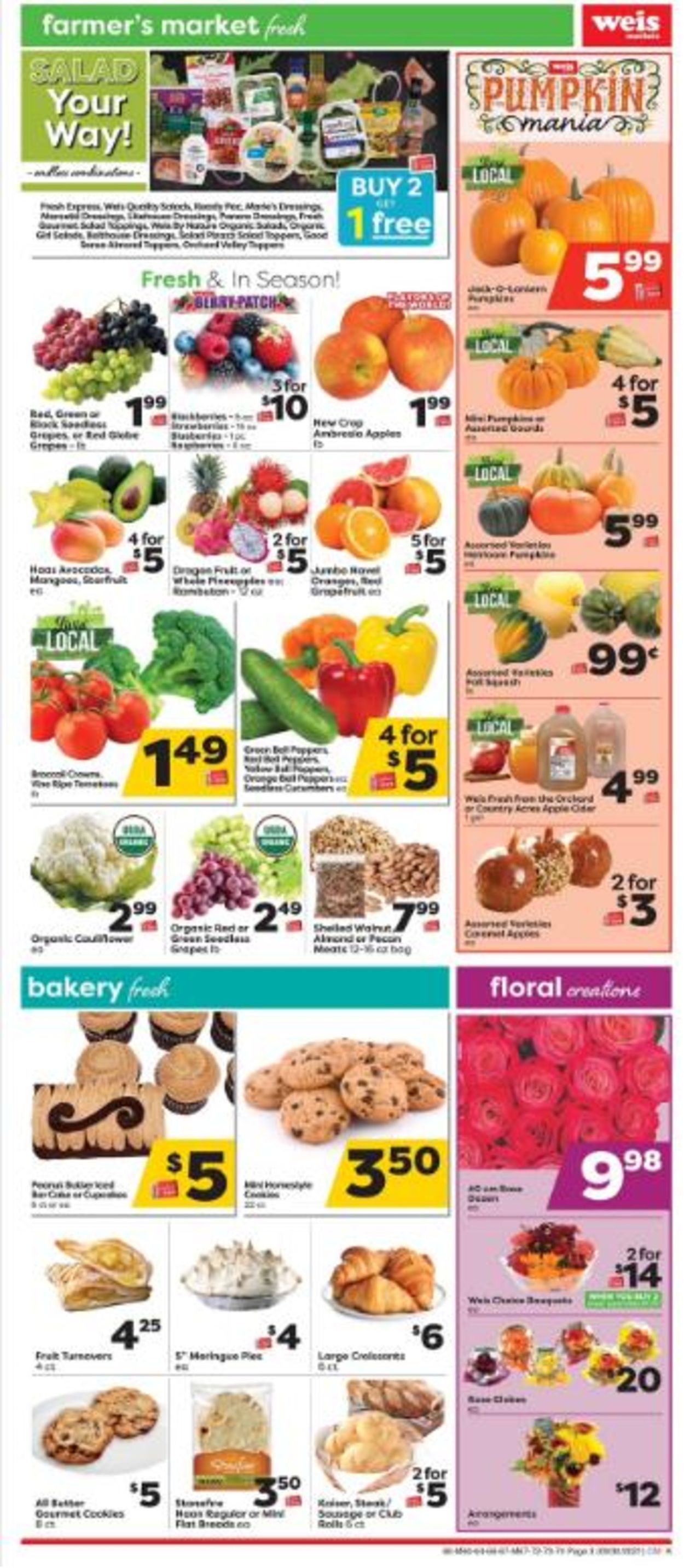 Weis Ad from 09/30/2021