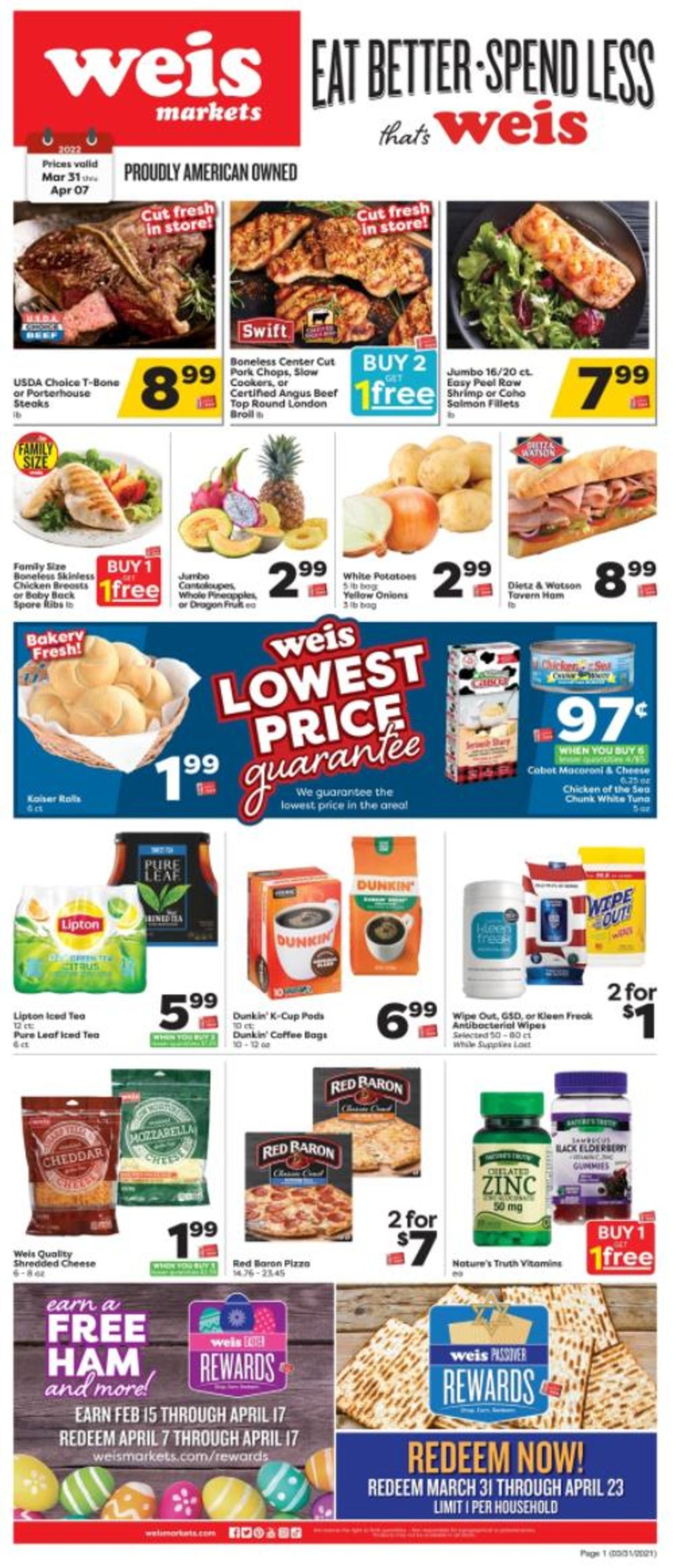 Weis Ad from 03/31/2022