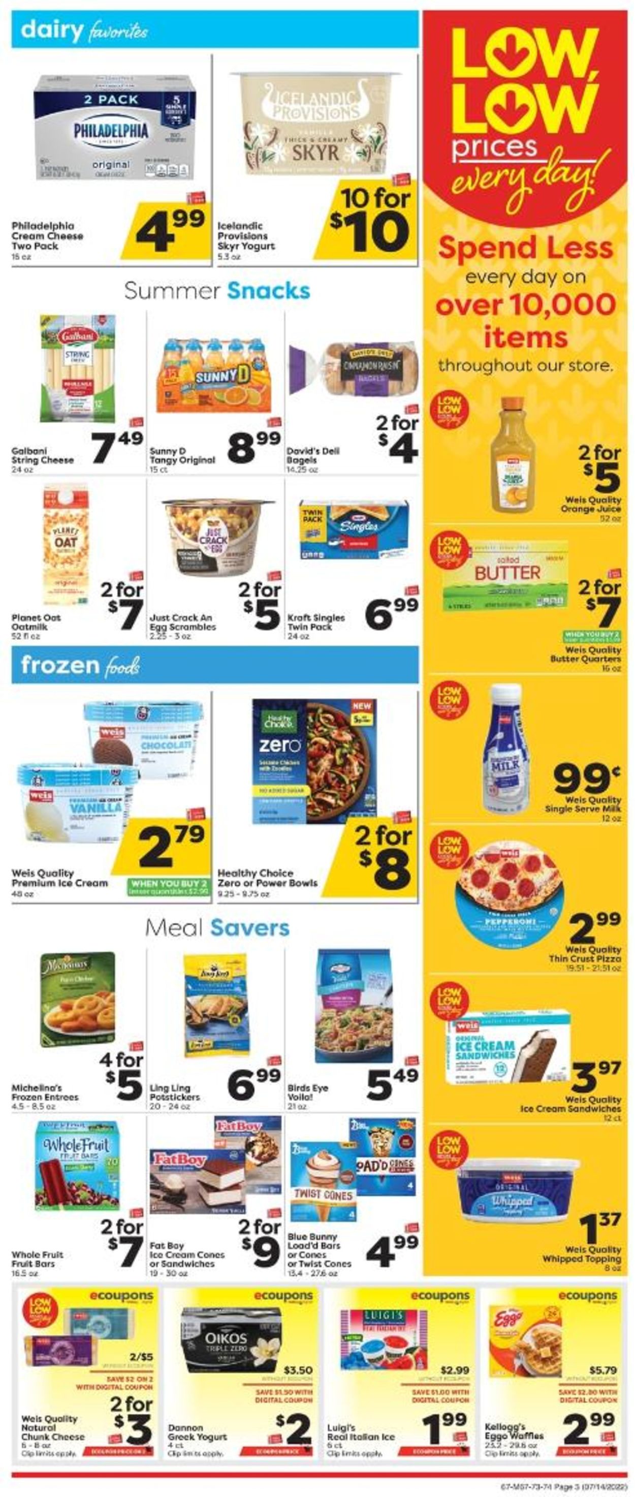 Weis Ad from 07/14/2022