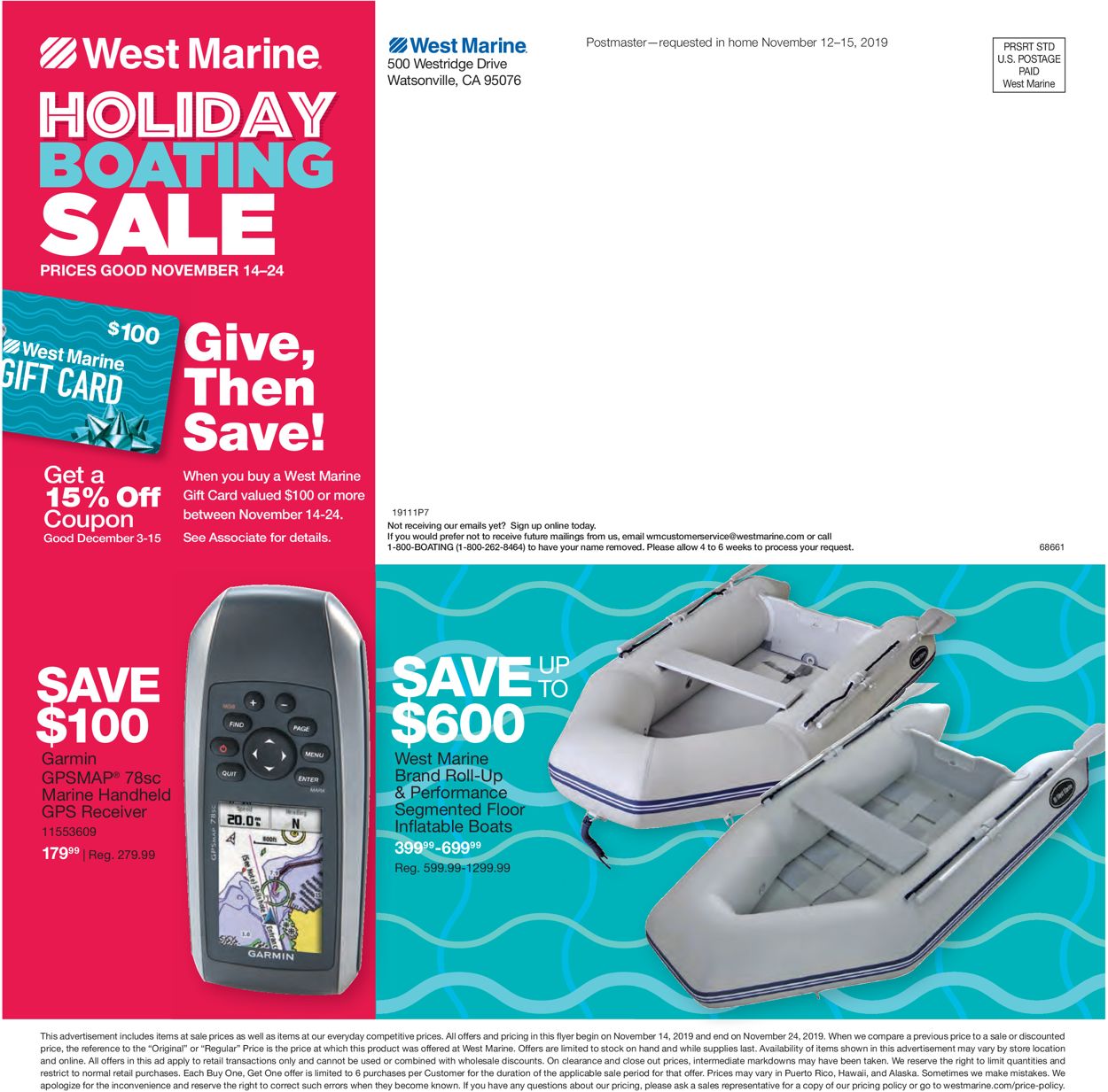 West Marine Ad from 11/14/2019