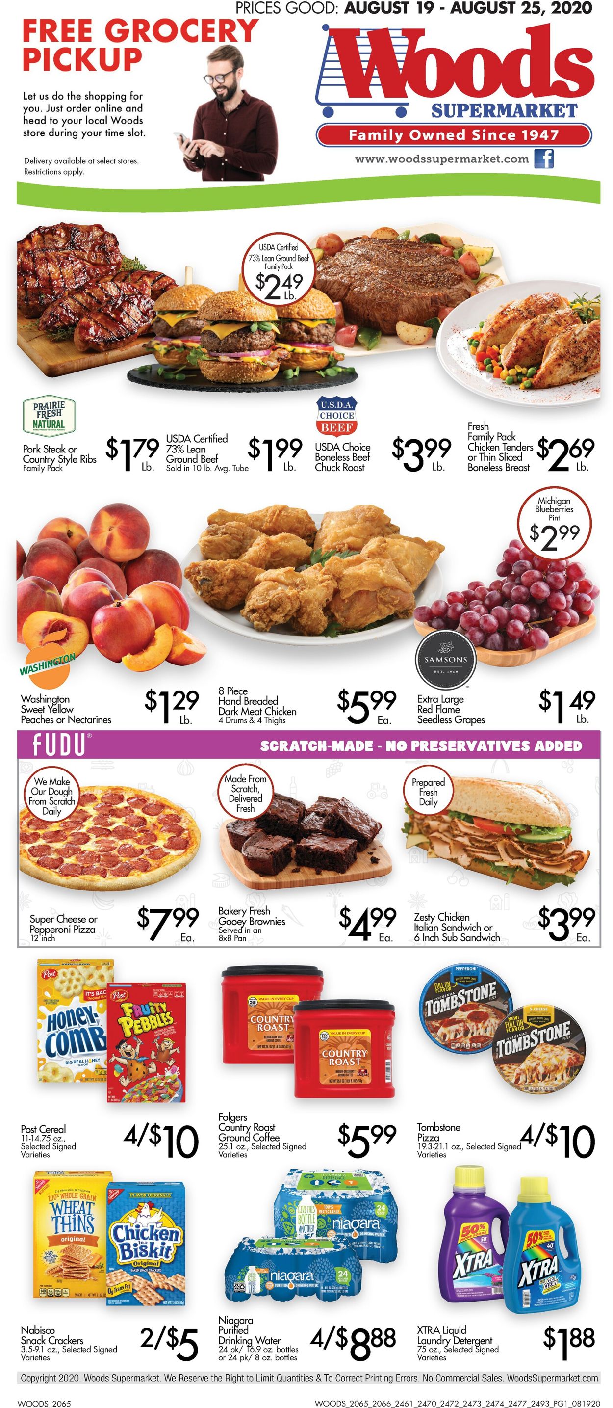Woods Supermarket Ad from 08/19/2020