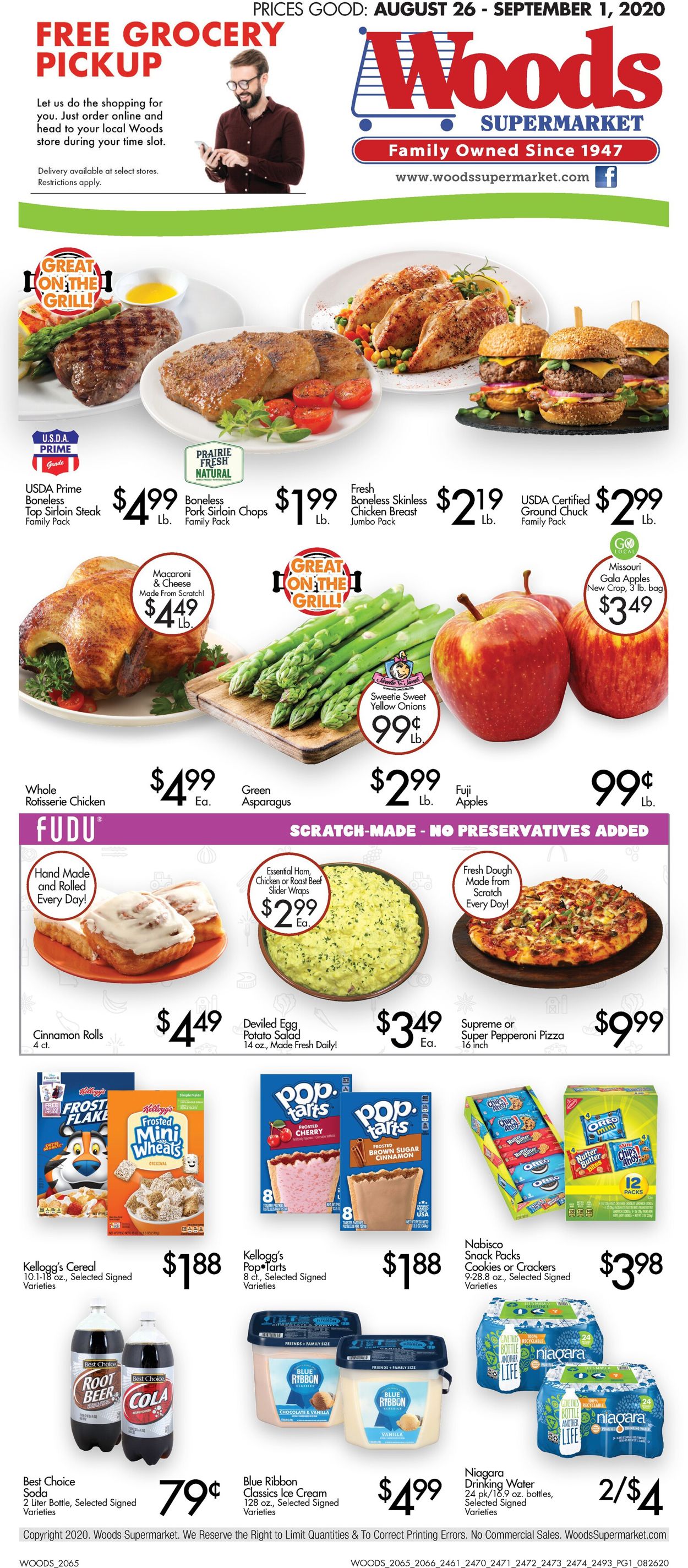 Woods Supermarket Ad from 08/26/2020