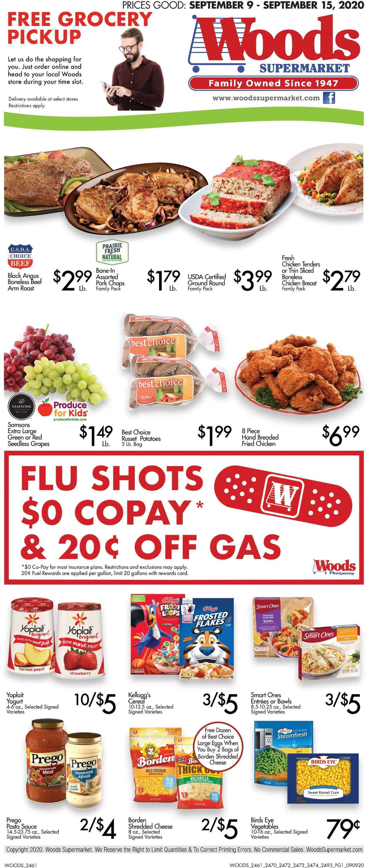 Woods Supermarket Ad from 09/09/2020