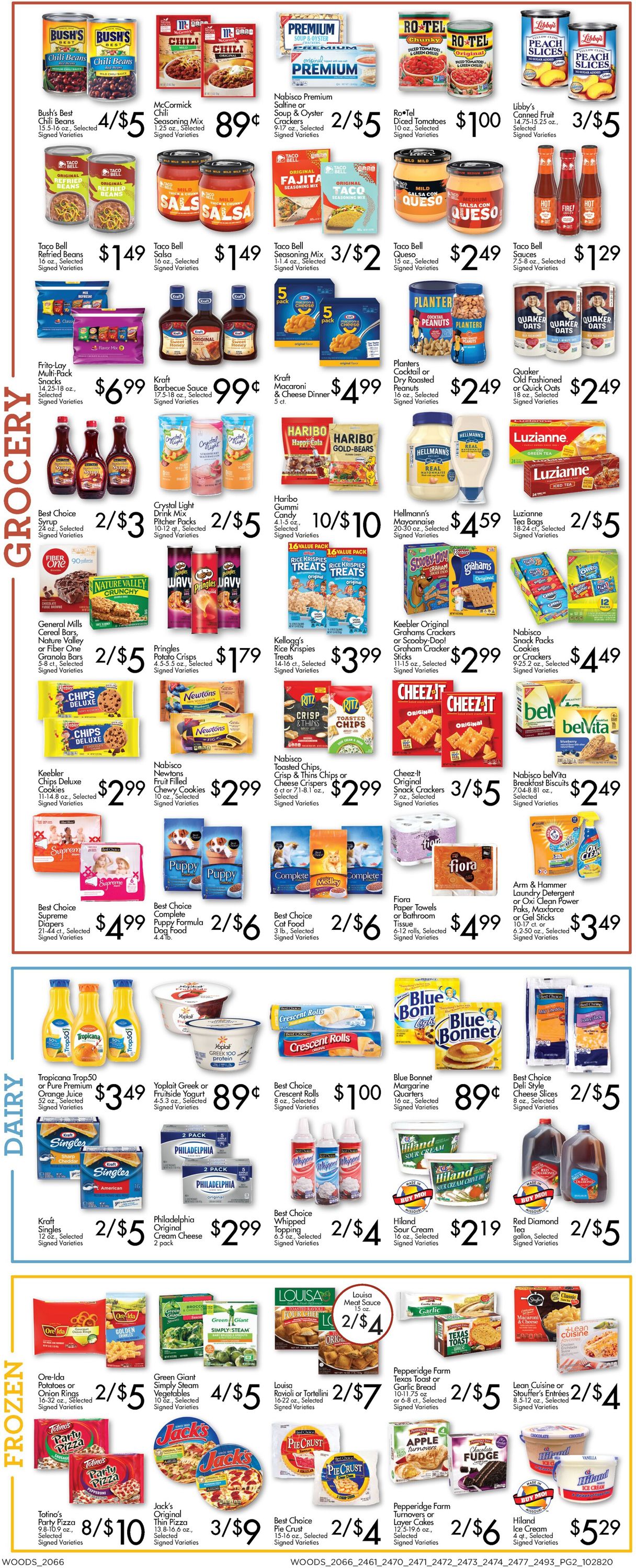 Woods Supermarket Ad from 10/28/2020