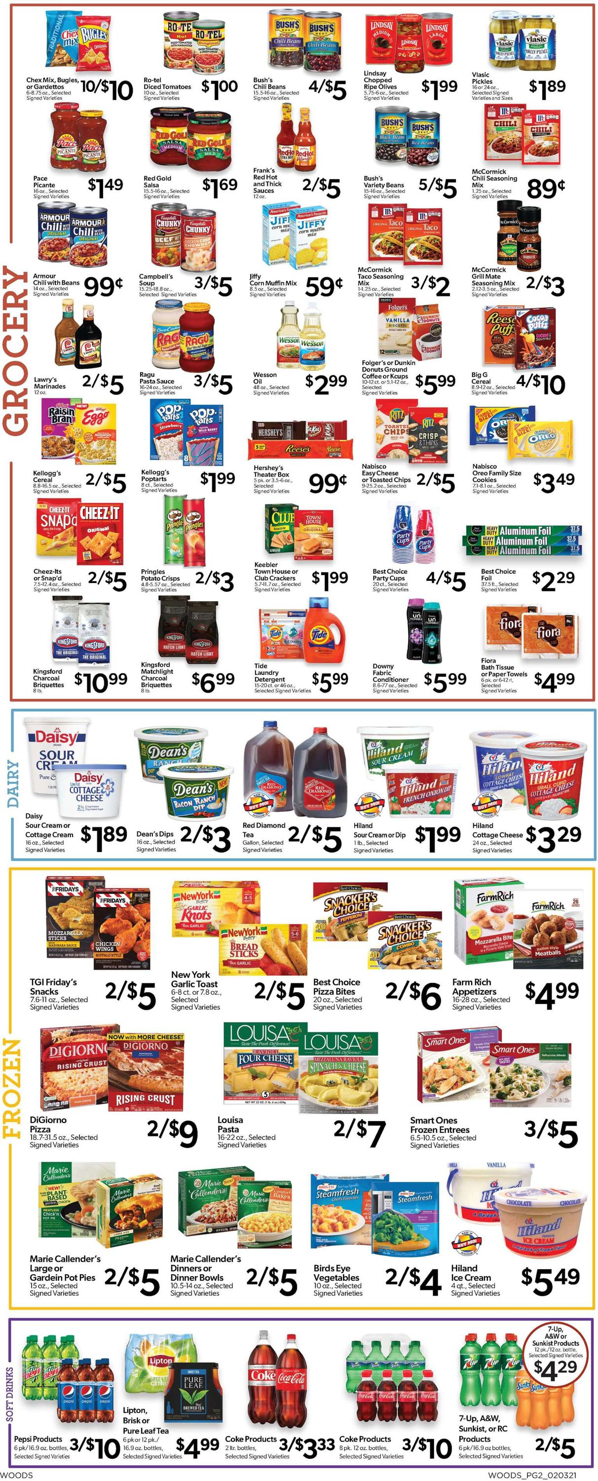 Woods Supermarket Ad from 02/03/2021