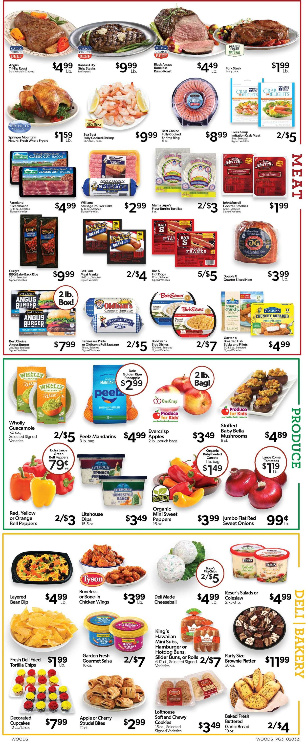 Woods Supermarket Ad from 02/03/2021