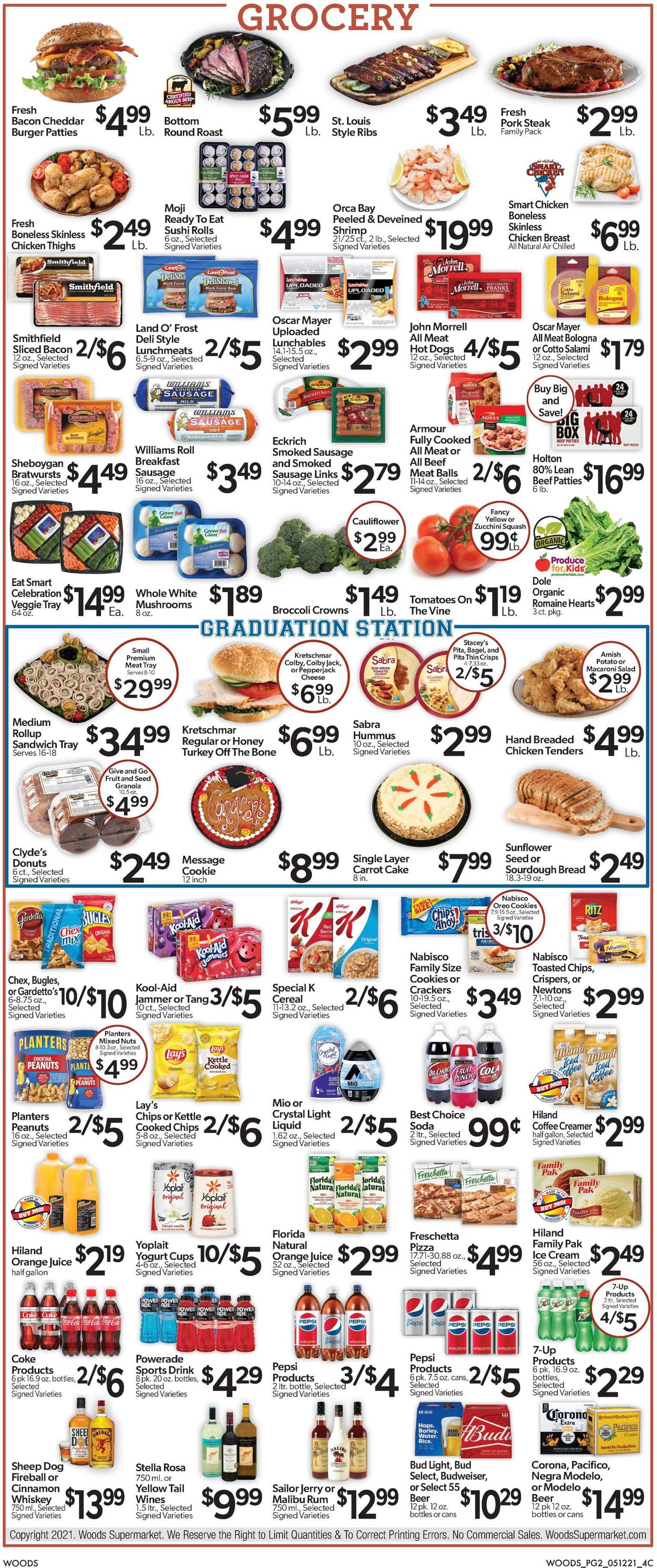 Woods Supermarket Ad from 05/12/2021