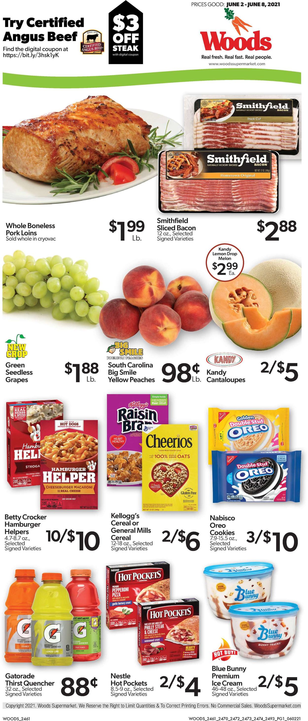 Woods Supermarket Ad from 06/02/2021