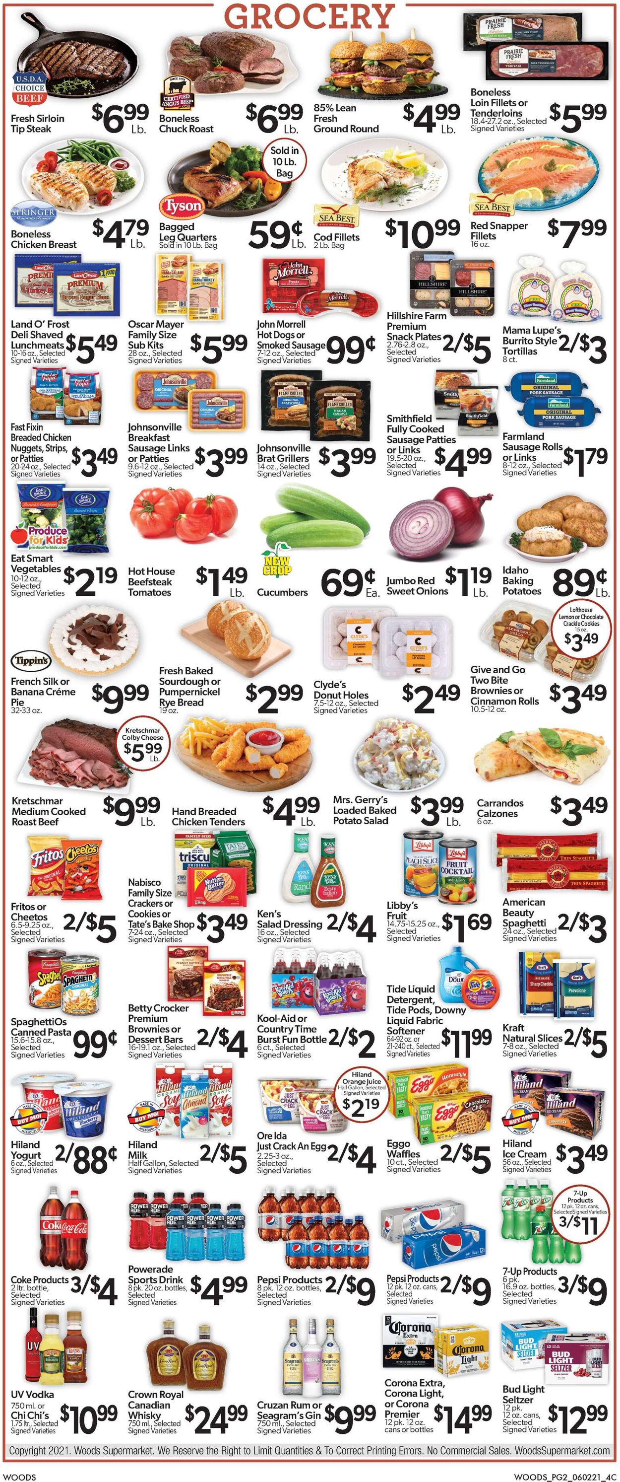 Woods Supermarket Ad from 06/02/2021