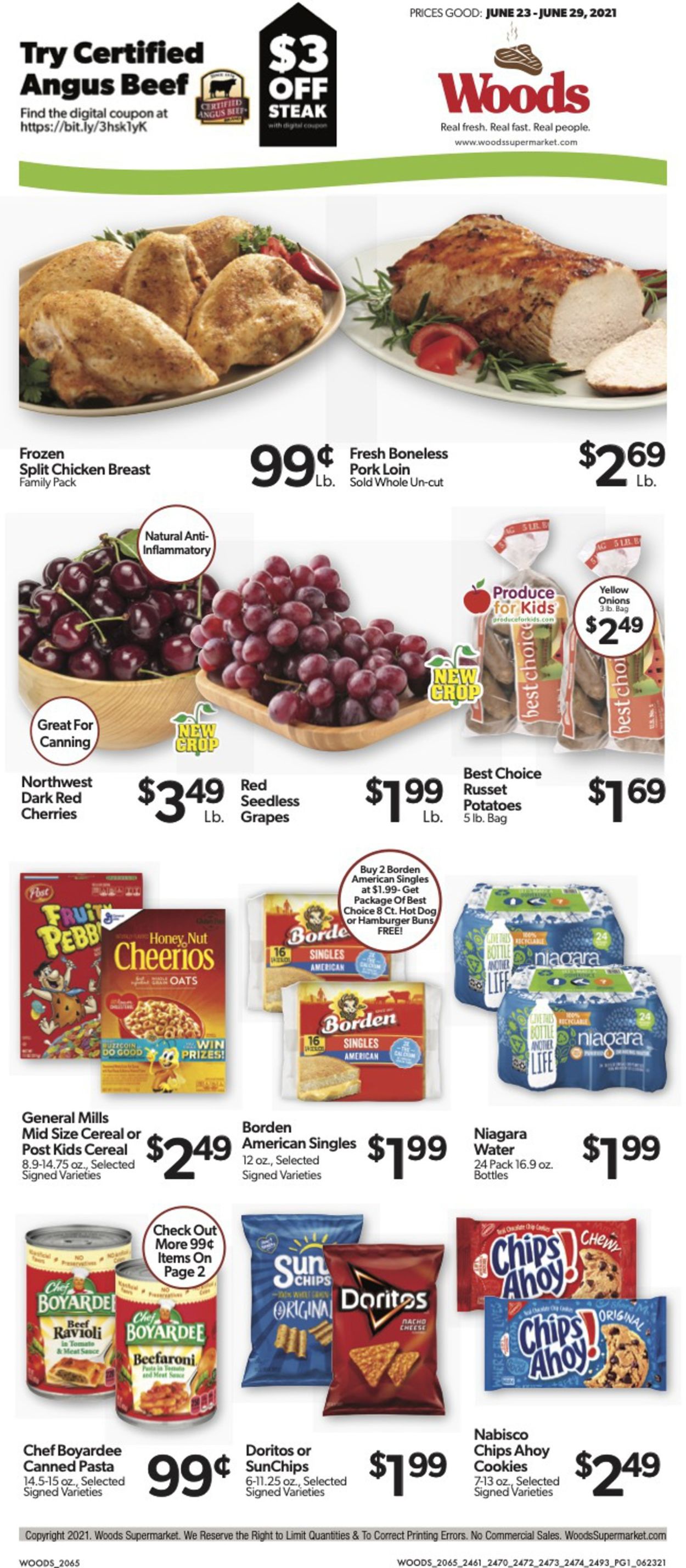 Woods Supermarket Ad from 06/23/2021