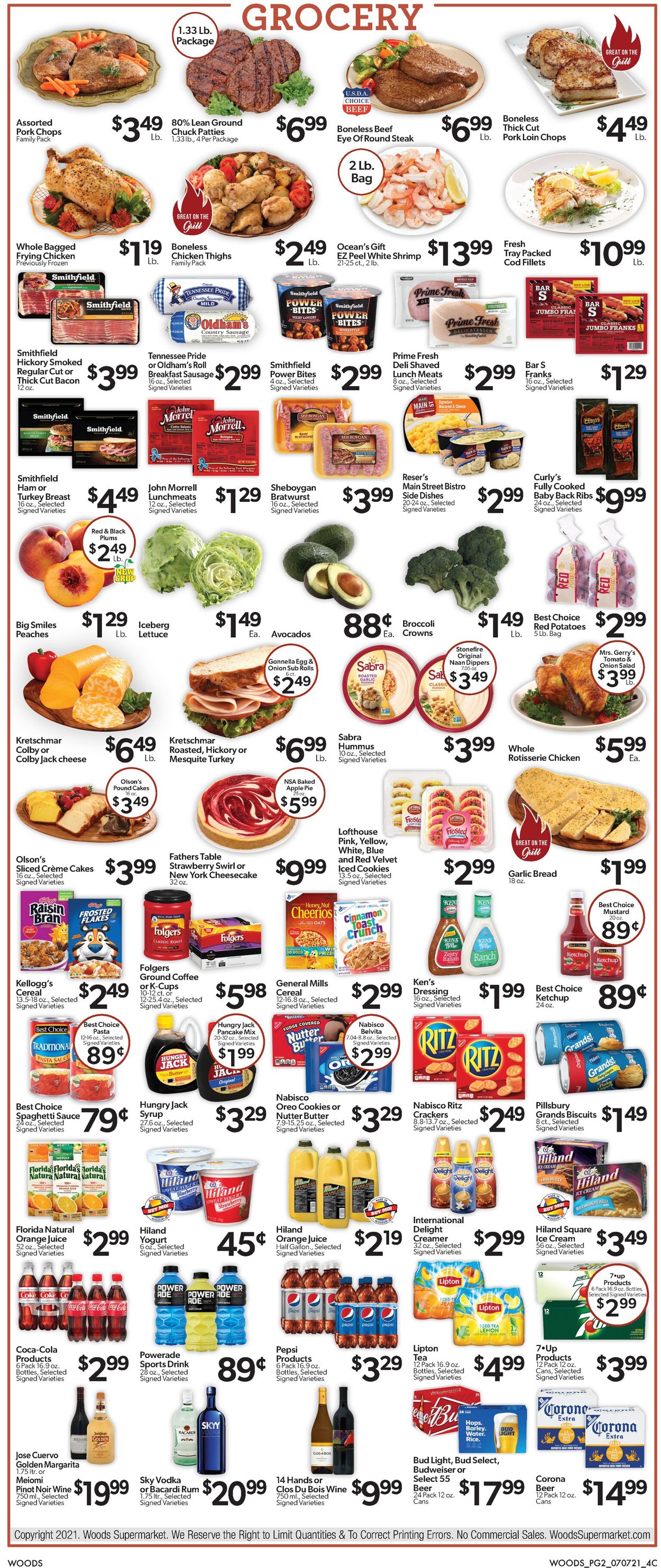 Woods Supermarket Ad from 07/07/2021