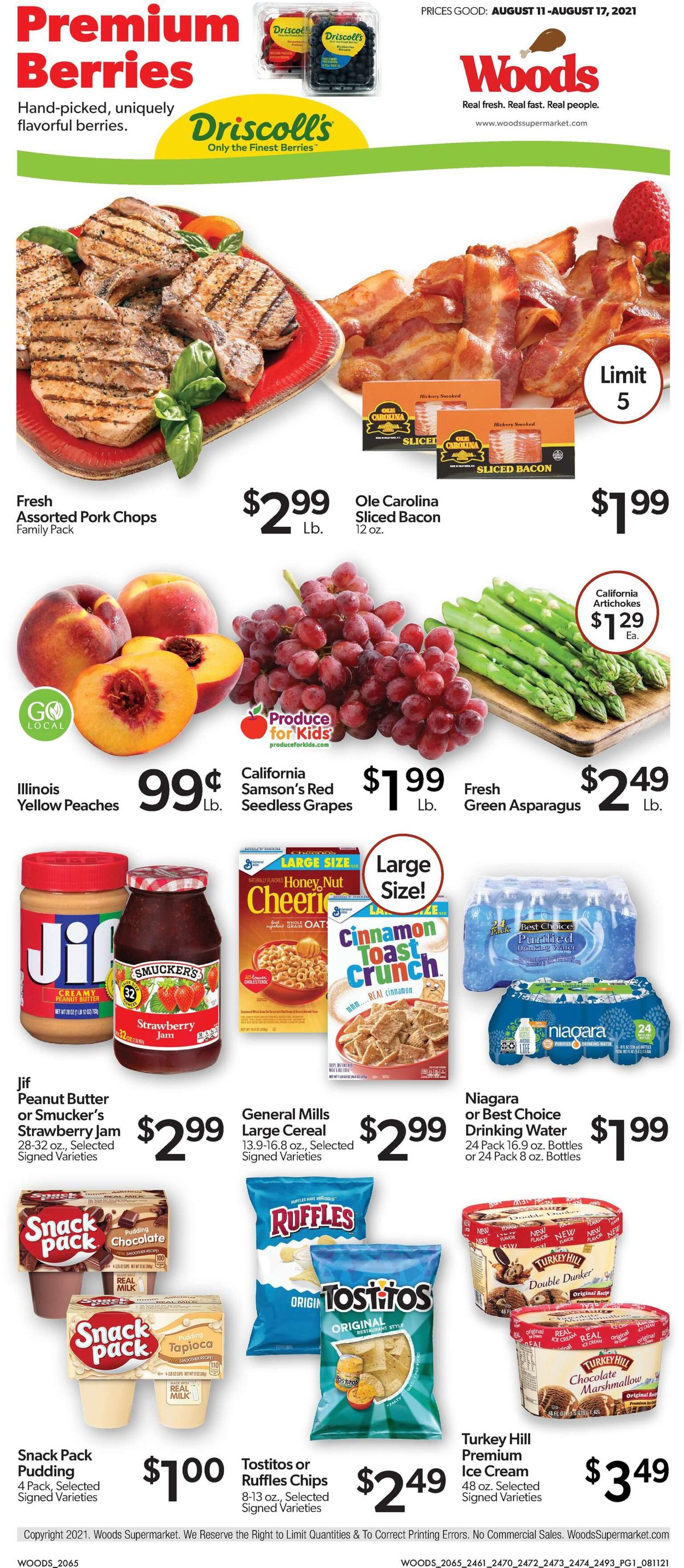 Woods Supermarket Ad from 08/11/2021