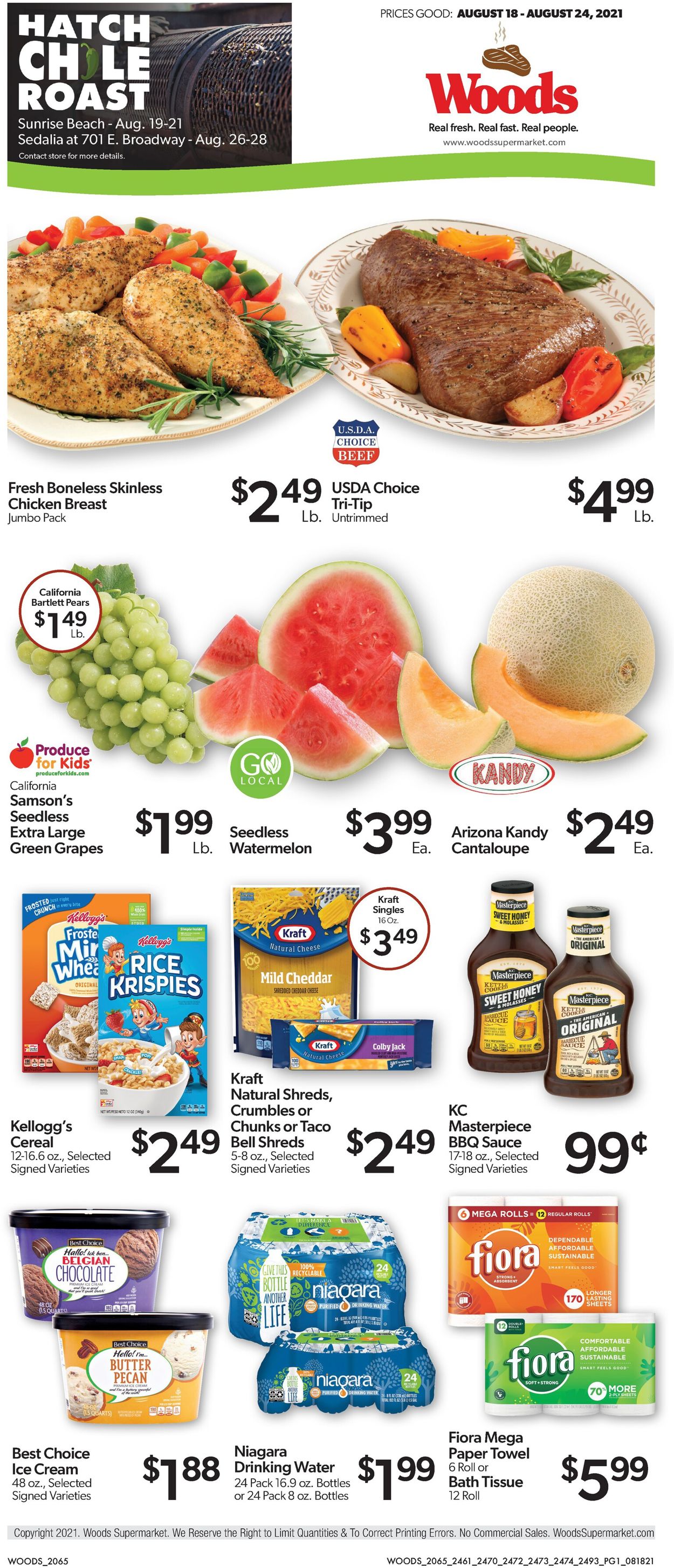 Woods Supermarket Ad from 08/18/2021