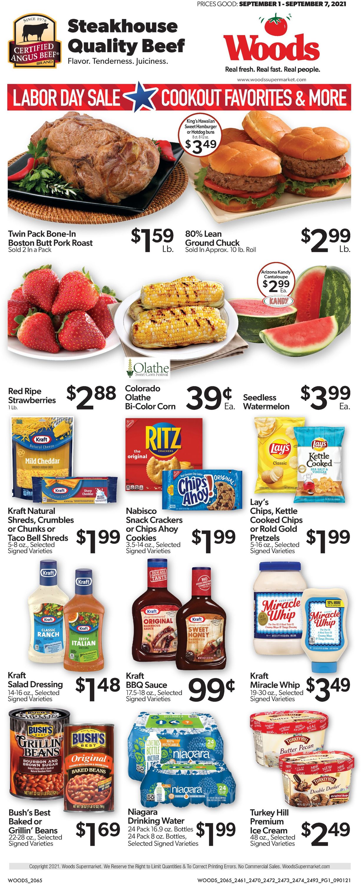 Woods Supermarket Ad from 09/01/2021