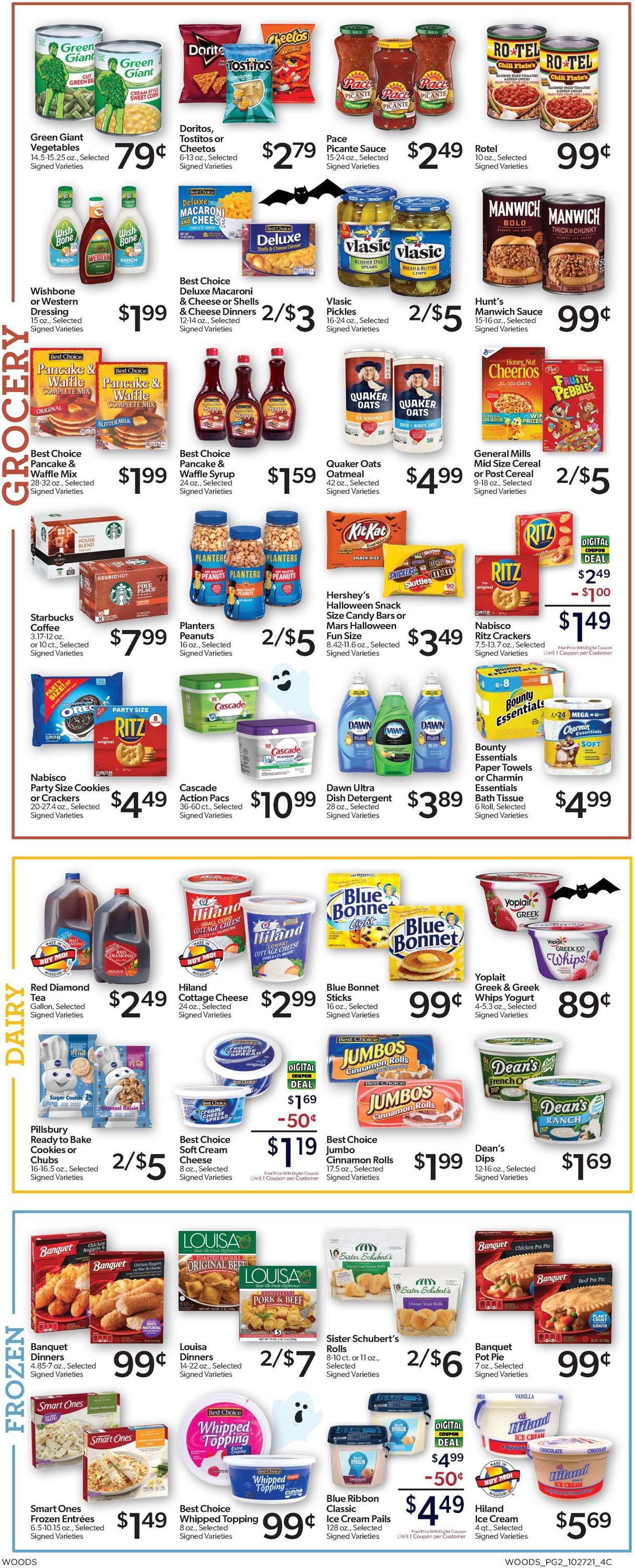 Woods Supermarket Ad from 10/27/2021