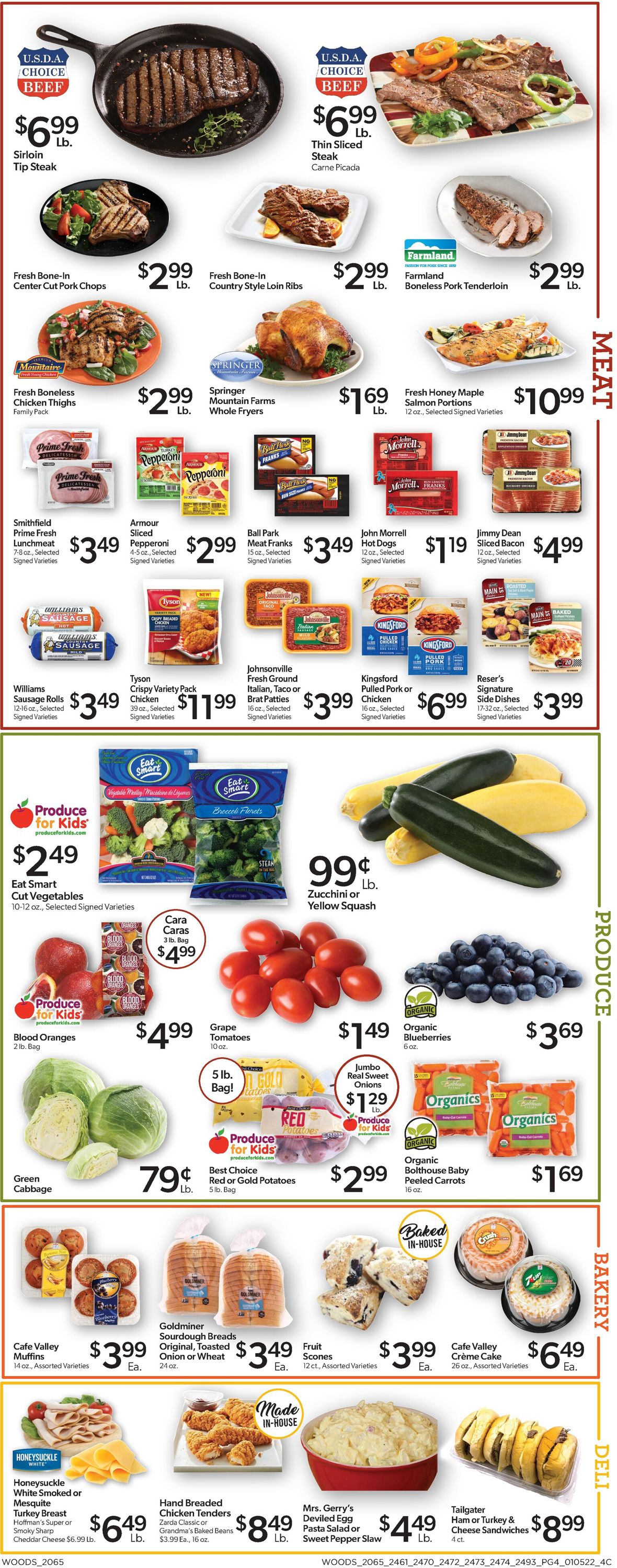 Woods Supermarket Ad from 01/05/2022