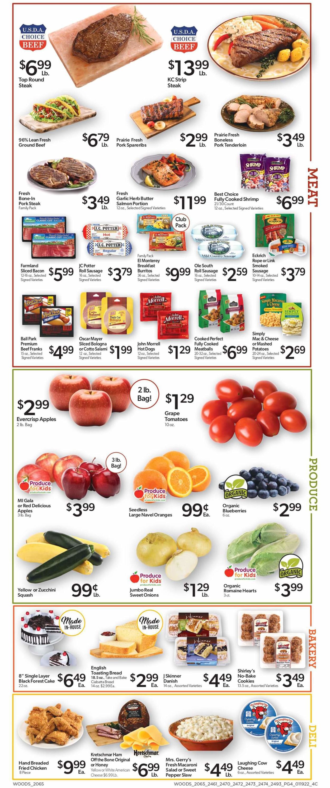 Woods Supermarket Ad from 01/19/2022