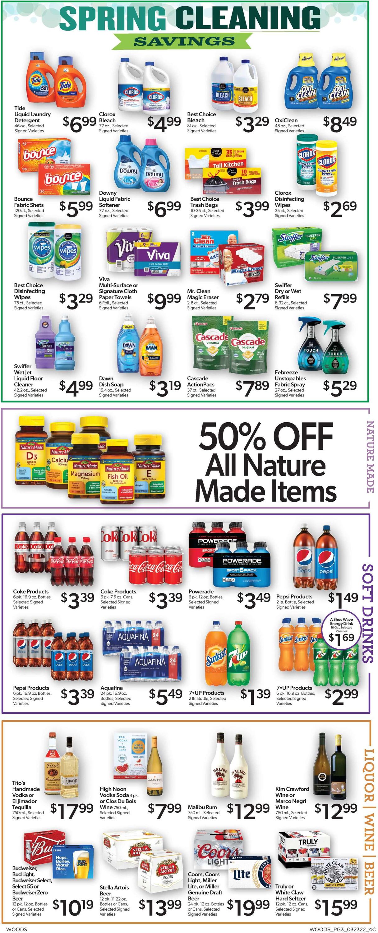 Woods Supermarket Ad from 03/23/2022