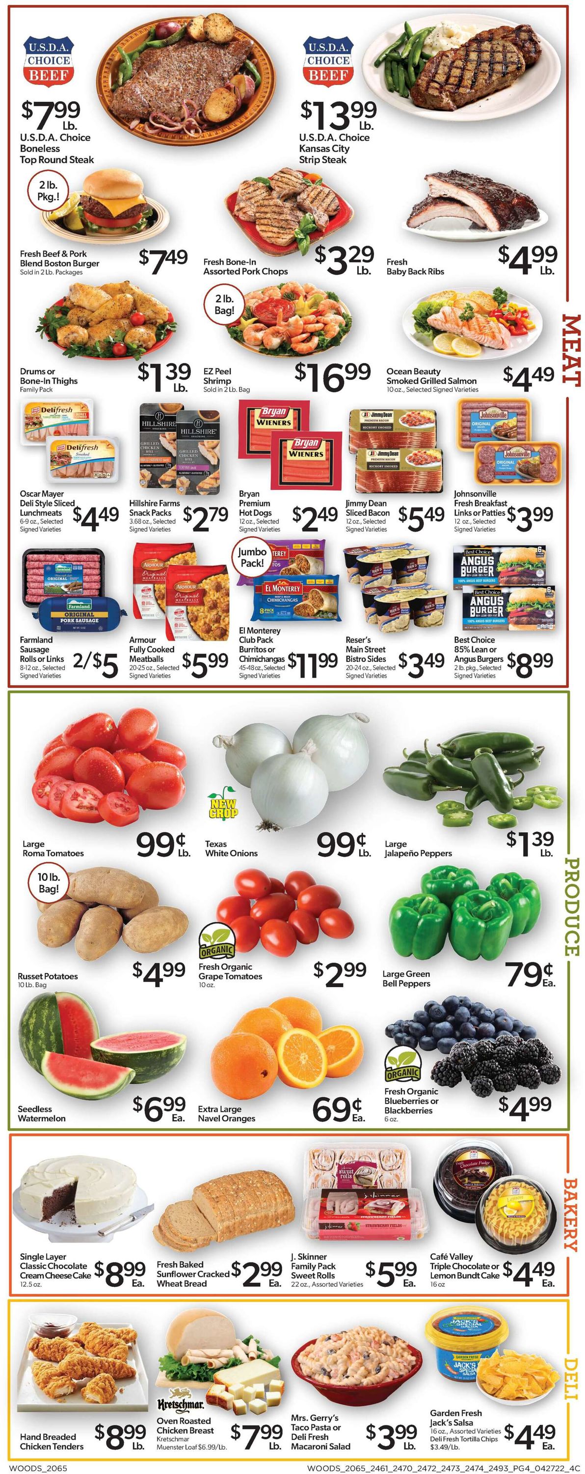 Woods Supermarket Ad from 04/27/2022