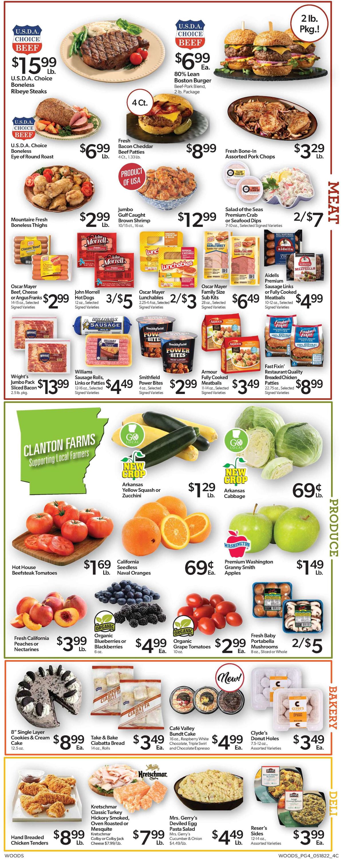 Woods Supermarket Ad from 05/18/2022