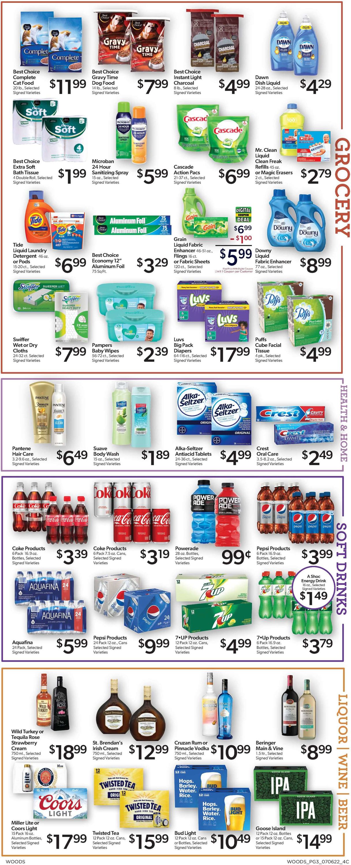 Woods Supermarket Ad from 07/06/2022