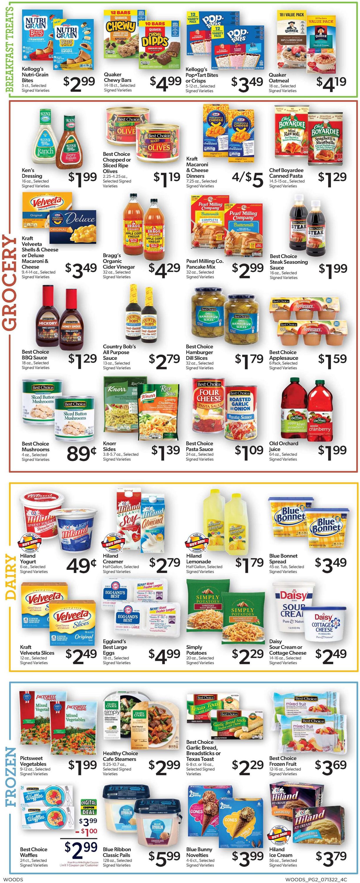 Woods Supermarket Ad from 07/13/2022