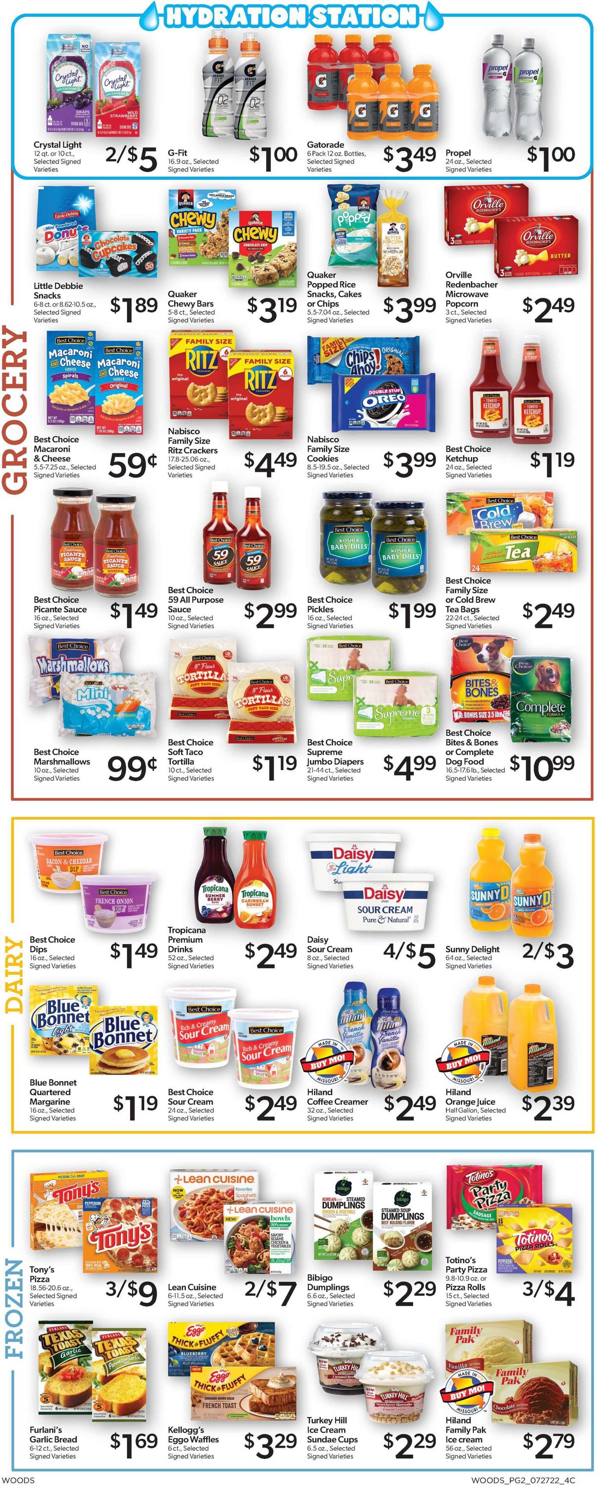 Woods Supermarket Ad from 07/27/2022