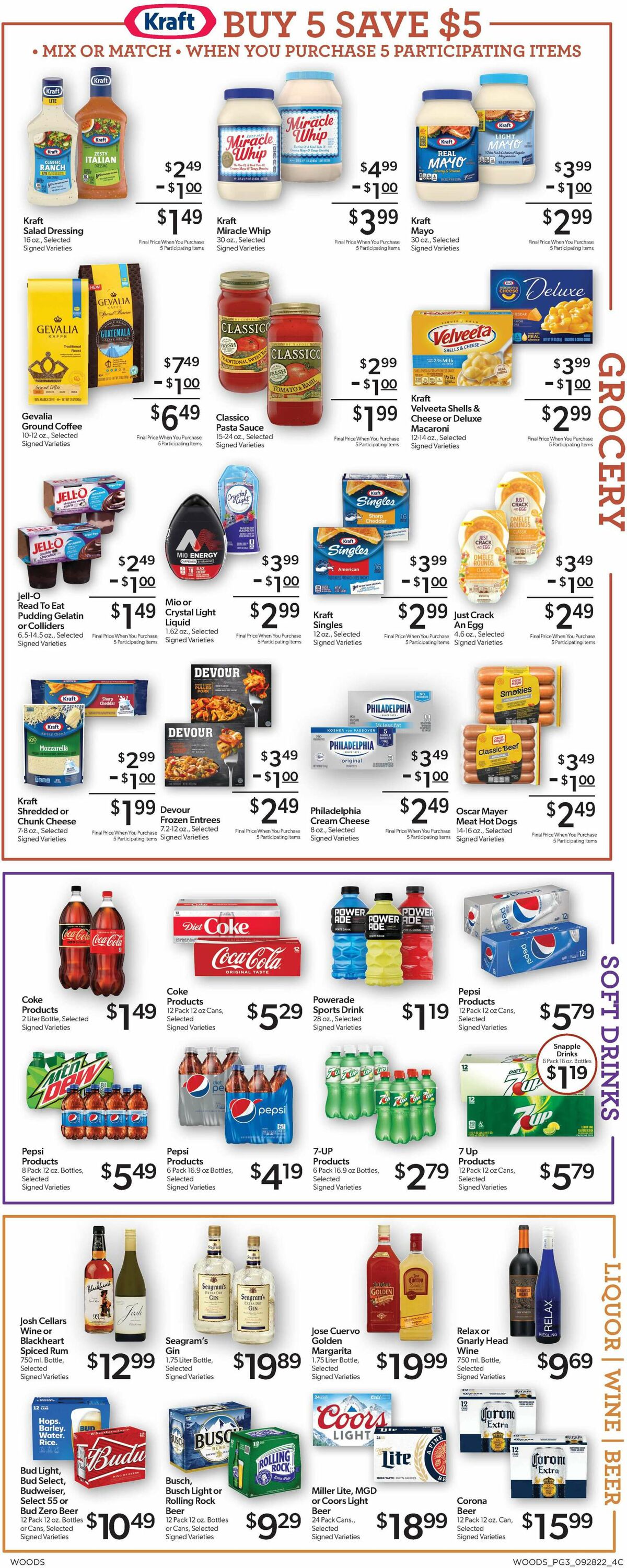 Woods Supermarket Ad from 09/28/2022