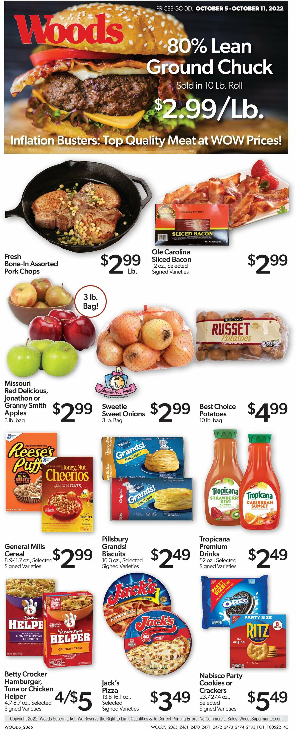Woods Supermarket Ad from 10/05/2022