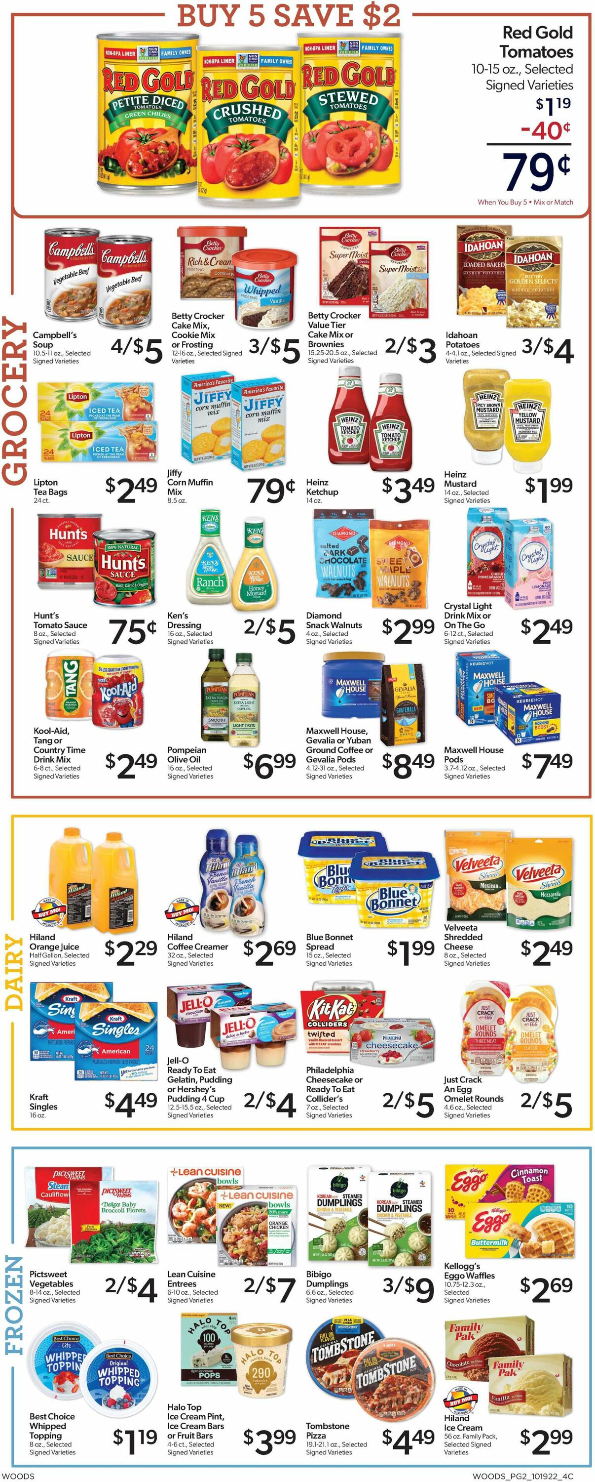 Woods Supermarket Ad from 10/19/2022