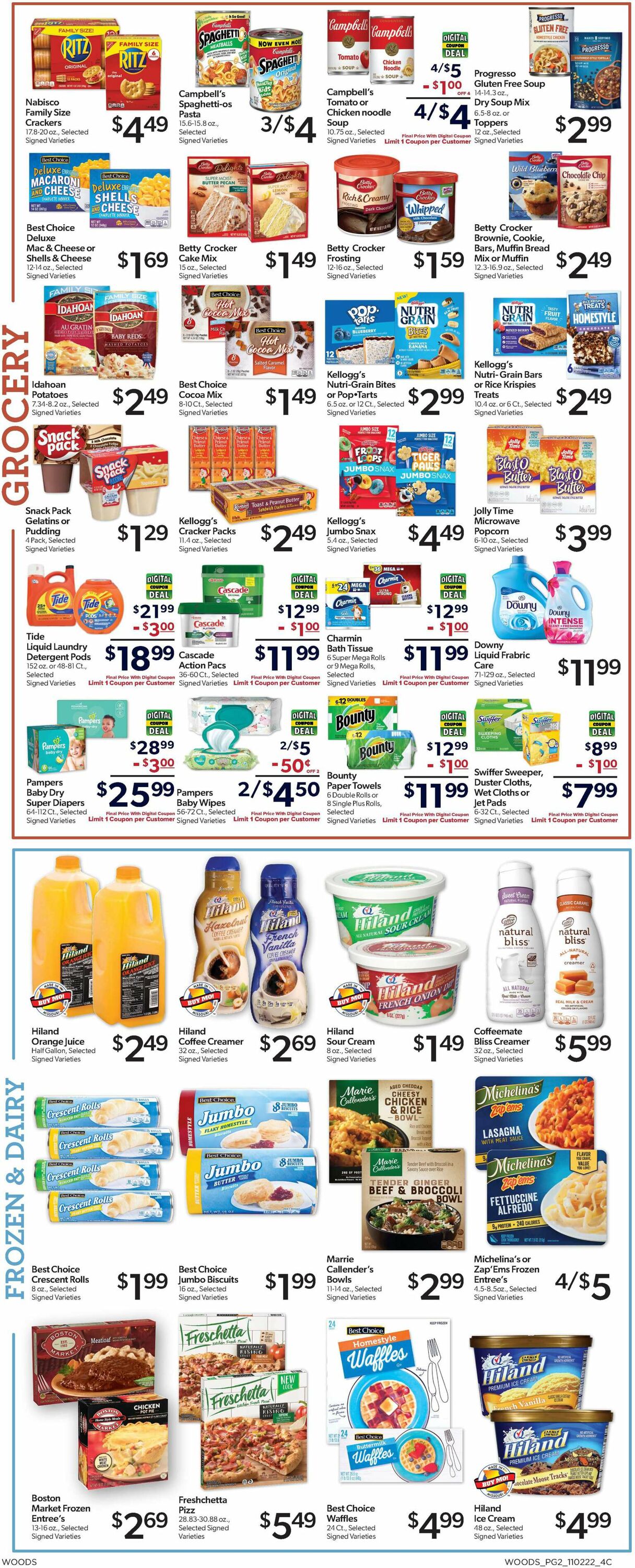 Woods Supermarket Ad from 11/02/2022