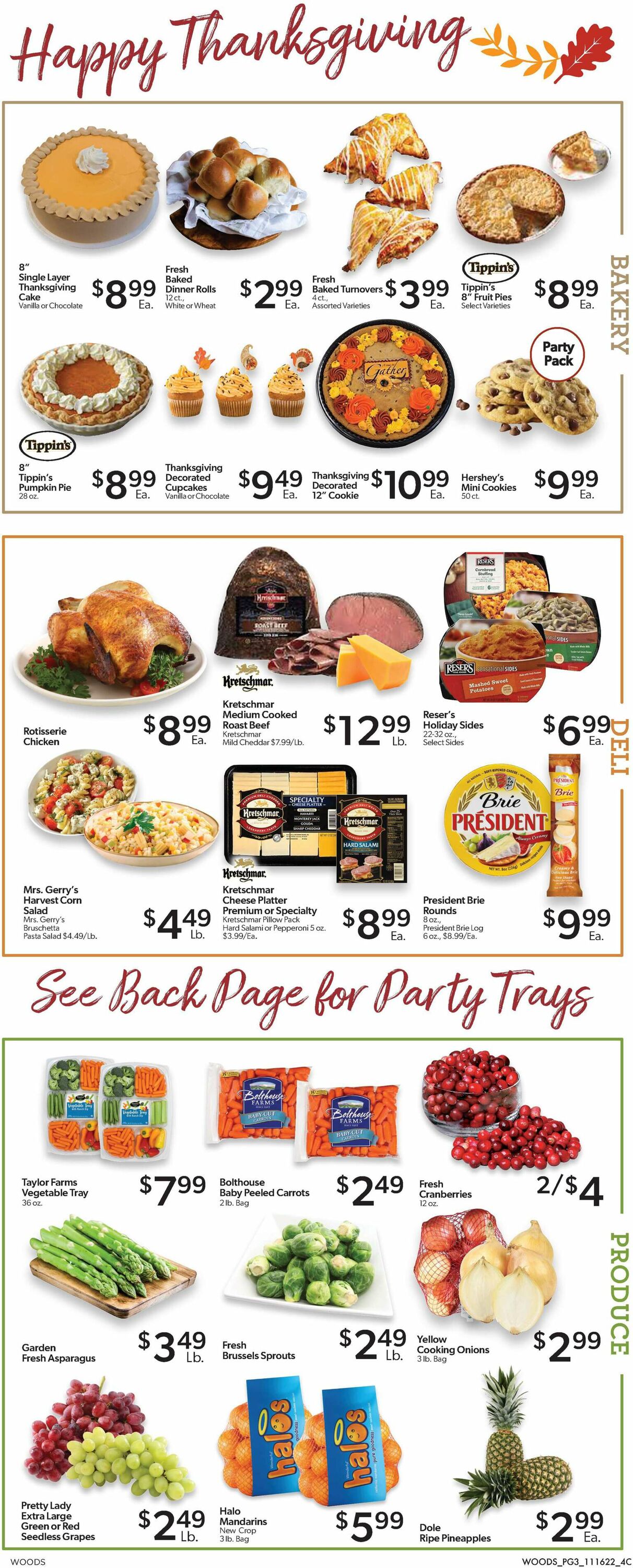 Woods Supermarket Ad from 11/16/2022