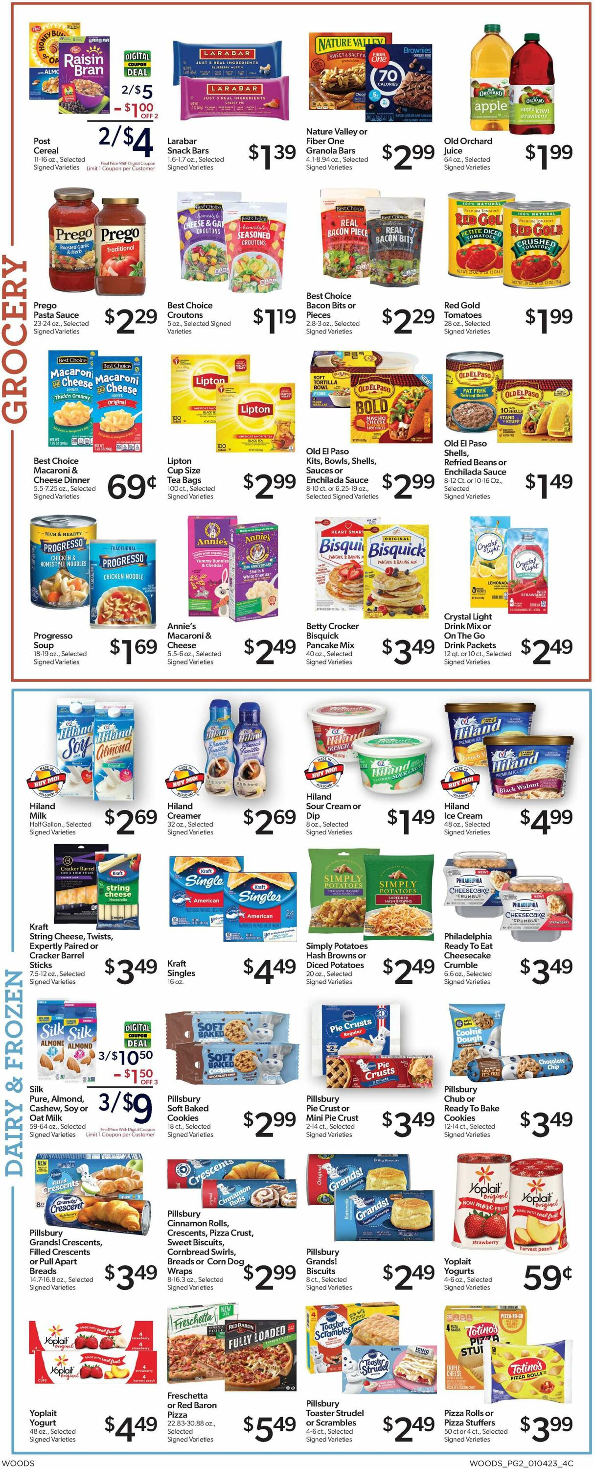 Woods Supermarket Ad from 01/04/2023
