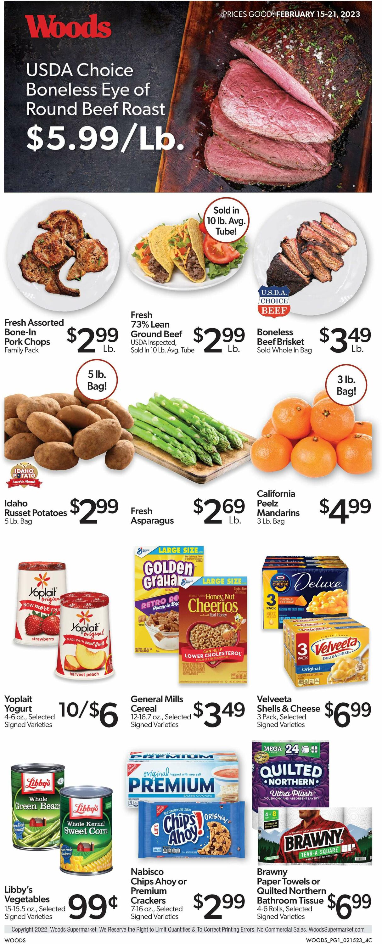 Woods Supermarket Ad from 02/15/2023