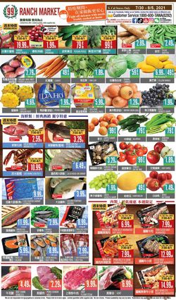 Catalogue 99 Ranch - Weekend Ad from 07/30/2021