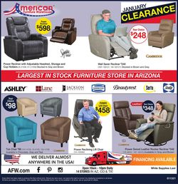 Catalogue American Furniture Warehouse Clearance Event 2021 from 01/14/2021