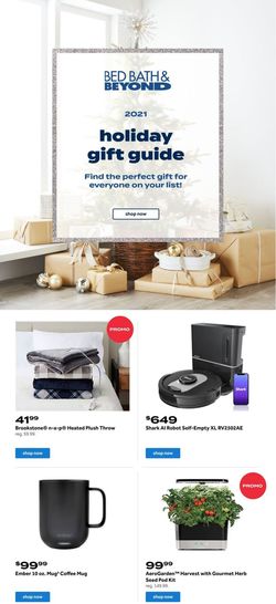 Catalogue Bed Bath and Beyond HOLIDAY 2021 from 11/29/2021