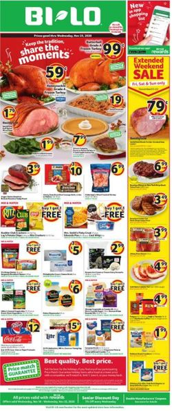 Catalogue BI-LO Thanksgiving 2020 from 11/18/2020
