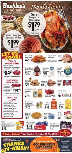 Catalogue Buehler's Fresh Foods Thanksgiving 2020 Ad from 11/18/2020