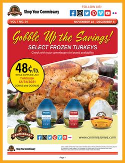 Catalogue Commissary THANKSGIVING from 11/22/2021