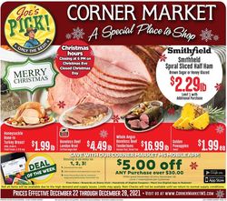 Catalogue Corner Market HOLIDAY 2021 from 12/22/2021