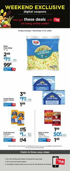 Catalogue Cub Foods from 11/11/2022